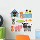 Set of cute domestic animals Wall Decal