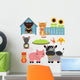 Set of cute domestic animals Wall Decal