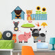 Set of cute domestic animals Wall Decal