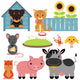 Set of cute domestic animals Wall Decal