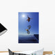 Cyclist Going Off Jump Into Water Wall Mural