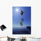 Cyclist Going Off Jump Into Water Wall Mural