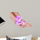 Pedicure with pink orchid flowers isolated Wall Decal