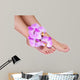 Pedicure with pink orchid flowers isolated Wall Decal