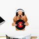 Music Headphone Vinyl Record Dog Wall Decal