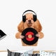 Music Headphone Vinyl Record Dog Wall Decal