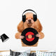 Music Headphone Vinyl Record Dog Wall Decal