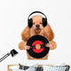 Music Headphone Vinyl Record Dog Wall Decal