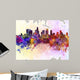 Los Angeles skyline in watercolor background 