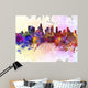 Los Angeles skyline in watercolor background 