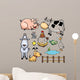 Vector Illustration of Farm Animals cartoon Wall Decal