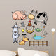 Vector Illustration of Farm Animals cartoon Wall Decal
