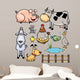 Vector Illustration of Farm Animals cartoon Wall Decal