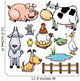 Vector Illustration of Farm Animals cartoon Wall Decal