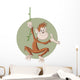 Funny cartoon happy brown monkey Wall Decal