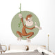 Funny cartoon happy brown monkey Wall Decal