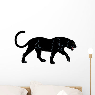 Black Panther Wall Decal shown on a wall