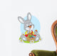Easter Bunny with a basket of painted eggs Wall Decal