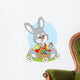Easter Bunny with a basket of painted eggs Wall Decal