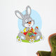 Easter Bunny with a basket of painted eggs Wall Decal