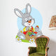 Easter Bunny with a basket of painted eggs Wall Decal