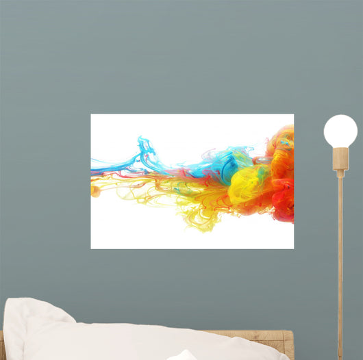 Colorful ink in water Wall Mural