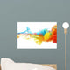 Colorful ink in water Wall Mural