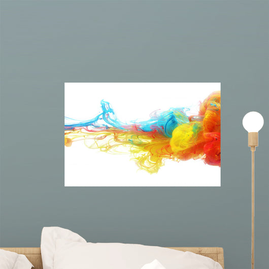 Colorful ink in water Wall Mural