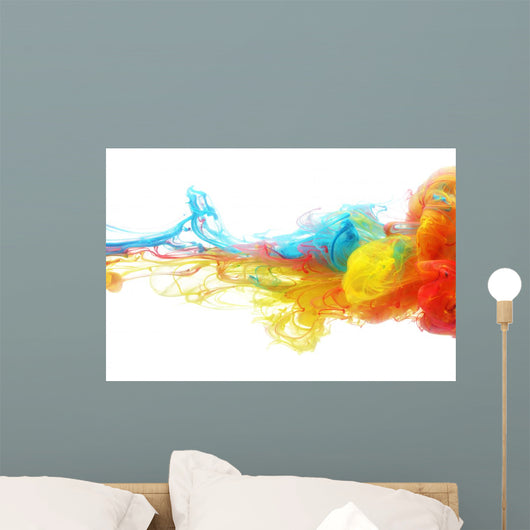 Colorful ink in water Wall Mural