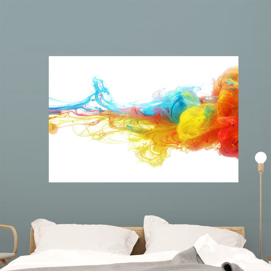 Colorful ink in water Wall Mural