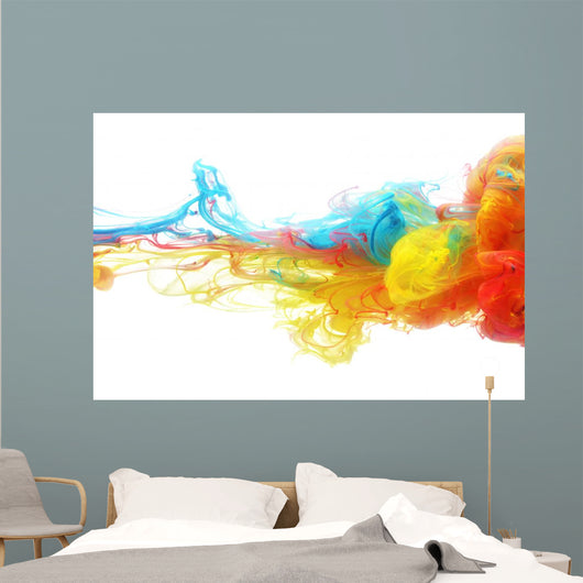 Colorful ink in water Wall Mural