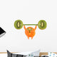 Funny little man made ??of fruits and vegetables raises bar. Wall Decal