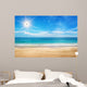 seascape and sun on blue sky background 