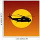 Helicopter Flying Passing Sun at Sunset Wall Mural