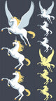 Pegasus Unicorn Stallion Wall Decal Sticker Set
