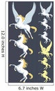 Pegasus Unicorn Stallion Wall Decal Sticker Set