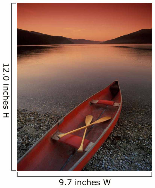 Canoe At Edge Of Mountain Lake, Shuswap, British Columbia, Canada Wall Mural