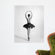 Black and white trace of a topless ballet dancer Wall Mural