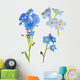 Set of Forget-Me-Not Blue Flowers Wall Decal