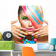 Beauty Girl Portrait with Wall Decal