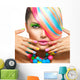 Beauty Girl Portrait with Wall Decal