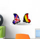 Two Butterflies with Flags Uk and Belgium Wall Decal