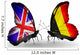 Two Butterflies with Flags Uk and Belgium Wall Decal