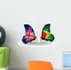 Two Butterflies with Flags Uk and Guyana Wall Decal