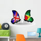 Two Butterflies with Flags Uk and Guyana Wall Decal