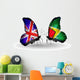 Two Butterflies with Flags Uk and Guyana Wall Decal