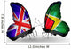 Two Butterflies with Flags Uk and Guyana Wall Decal