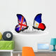 Two Butterflies with Flags Uk and Pilippines 