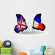 Two Butterflies with Flags Uk and Pilippines 