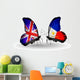 Two Butterflies with Flags Uk and Pilippines 